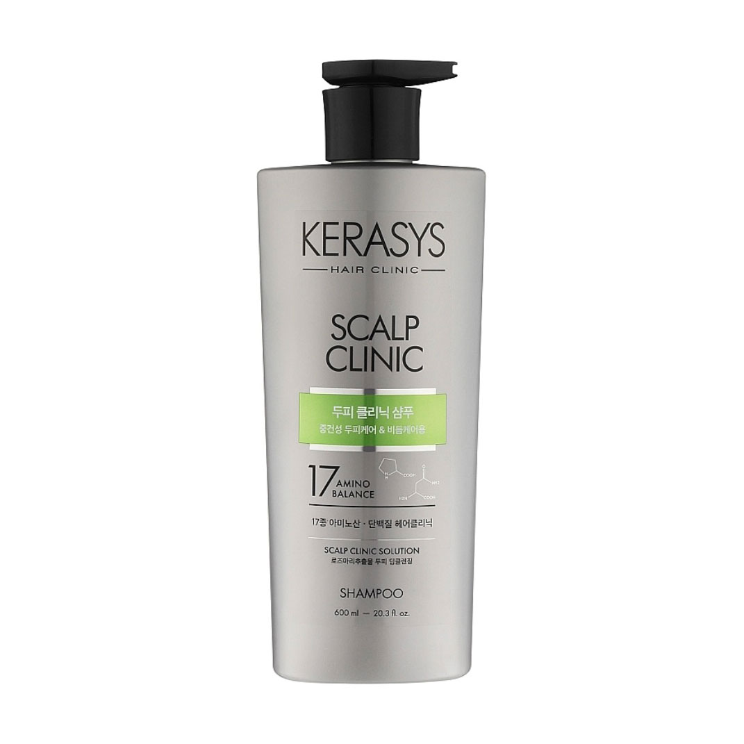 Шампунь Kerasys Scalp Clinic Shampoo для нормальної та сухої шкіри голови, 600 мл